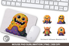 Mouse Pad Patchwork Halloween Monsters Product Image 1