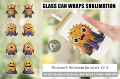 Glass Can Patchwork Halloween Monsters Product Image 1