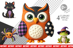 Patchwork Halloween Plushies Clipart Product Image 1