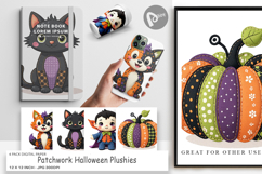 Digital Paper Patchwork Halloween Plushies Product Image 1