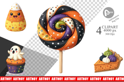 Patchwork Halloween Treats Clipart Product Image 1
