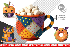 Patchwork Halloween Treats Clipart Product Image 1