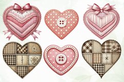 Patchwork Heart Valentine’s Day Clipart Product Image 3