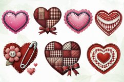 Patchwork Heart Valentine’s Day Clipart Product Image 2