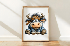 Patchwork Highland Cow Clipart Product Image 3