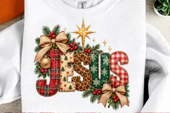 Patchwork Jesus Christmas PNG Product Image 3