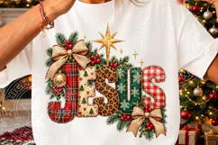 Patchwork Jesus Christmas PNG Product Image 4