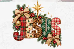 Patchwork Jesus Christmas PNG Product Image 1