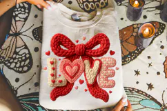 Love Valentine Patchwork PNG, Valentine's Day PNG, Coquette Product Image 3