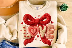 Love Valentine Patchwork PNG, Valentine's Day PNG, Coquette Product Image 4