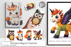 Digital Paper Patchwork Magical Creatures Product Image 1