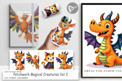 Digital Paper Patchwork Magical Creatures Product Image 1