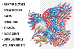 Patchwork Patriotic Eagle Clipart Product Image 2
