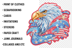 Patchwork Patriotic Eagle Clipart Product Image 2