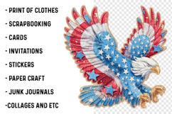 Patchwork Patriotic Eagle Clipart Product Image 2