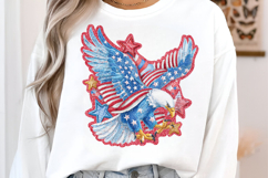 Patchwork Patriotic Eagle Clipart Product Image 3
