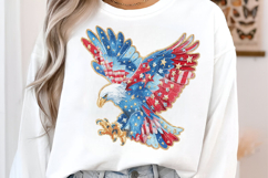 Patchwork Patriotic Eagle Clipart Product Image 3