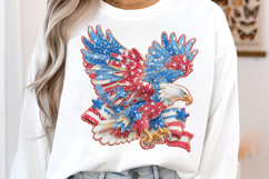 Patchwork Patriotic Eagle Clipart Product Image 3