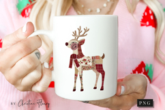 Patchwork Christmas Reindeer PNG Product Image 2