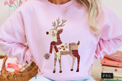 Patchwork Christmas Reindeer PNG Product Image 9