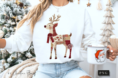 Patchwork Christmas Reindeer PNG Product Image 5