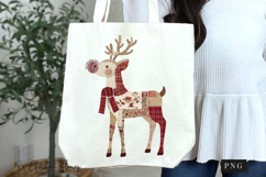 Patchwork Christmas Reindeer PNG Product Image 6
