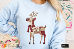 Patchwork Christmas Reindeer PNG Product Image 7