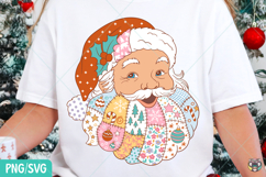 Patchwork Santa Claus PNG, Santa Face svg, Christmas svg Product Image 1