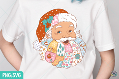 Patchwork Santa Claus PNG, Santa Face svg, Christmas svg Product Image 3