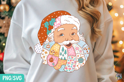 Patchwork Santa Claus PNG, Santa Face svg, Christmas svg Product Image 4