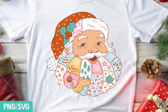 Patchwork Santa Claus PNG, Santa Face svg, Christmas svg Product Image 5