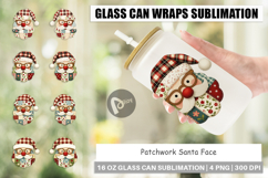 Patchwork Santa Glass Can Product Image 1