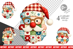 Patchwork Santa Clipart Product Image 1