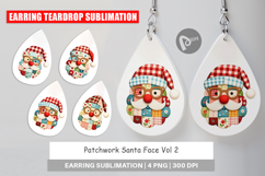 Patchwork Santa Earring Product Image 1