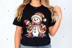 Patchwork Snowman png, Merry Christmas Png, Christmas Product Image 3