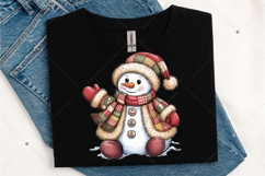 Patchwork Snowman png, Merry Christmas Png, Christmas Product Image 4