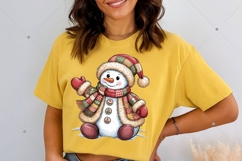 Patchwork Snowman png, Merry Christmas Png, Christmas Product Image 5