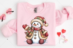 Patchwork Snowman png, Merry Christmas Png, Christmas Product Image 7