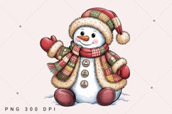 Patchwork Snowman png, Merry Christmas Png, Christmas Product Image 1