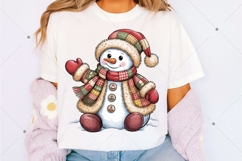 Patchwork Snowman png, Merry Christmas Png, Christmas Product Image 2