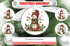 Patchwork Snowmen Ornament Product Image 1