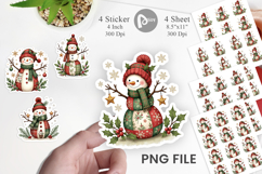 Patchwork Snowmen Sticker Product Image 1