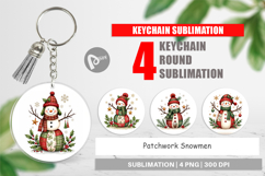 Patchwork Snowmen Keychain Product Image 1