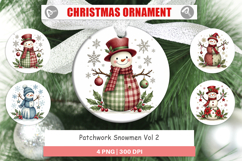 Patchwork Snowmen Ornament Product Image 1