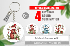Patchwork Snowmen Keychain Product Image 1
