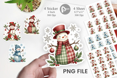 Patchwork Snowmen Sticker Product Image 1