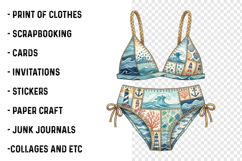 Patchwork Summer Bikini Clipart PNG Product Image 2