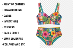 Patchwork Summer Bikini Clipart PNG Product Image 2