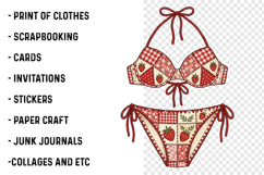Patchwork Summer Bikini Clipart PNG Product Image 2