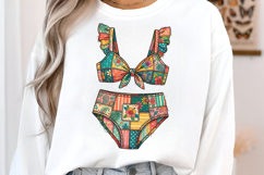 Patchwork Summer Bikini Clipart PNG Product Image 3